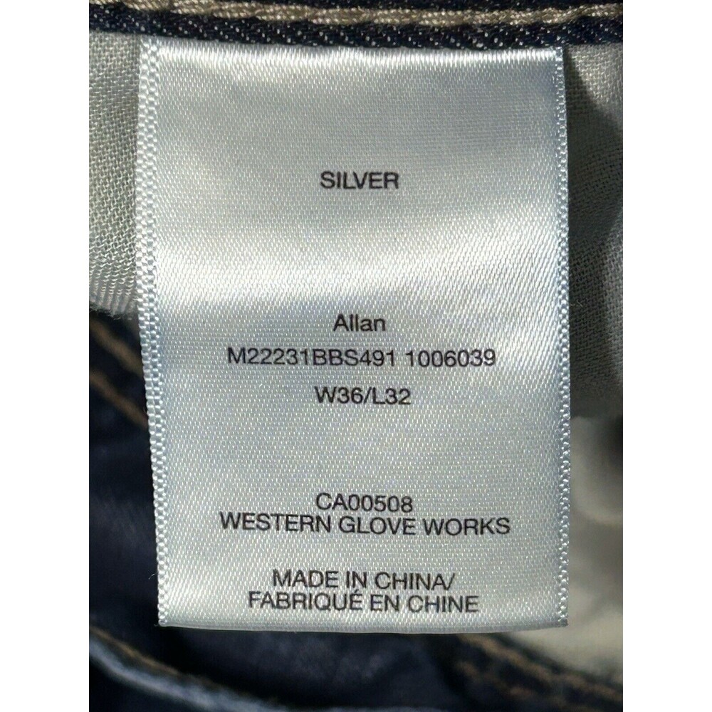 Silver Jeans Mens Size 36 x 32 Allan Classic Fit Straight Leg Stretch Denim pant - Picture 11 of 12
